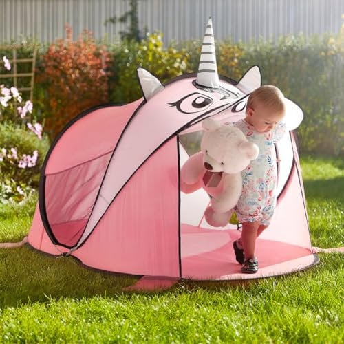 BTGGG Pop Up Tents for Kids Pink Unicorn Children Play Tent for Indoor Outdoor Fun, Foldable Portable Girls Instant Tent Playhouse With Carry Bag, Christmas Birthday Gifts for Child-182 x 96 x 82cm