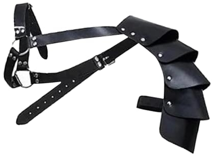 Amagogo Gothic Steampunk Schulter Rüstungen Shrug Belt Verstellbarer Gurt Schulterabdeckung Umhang Mittelalter Schulter Schulterschutz für Männer Cosplay, Schwarz