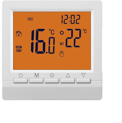 Termostato intelligente bianco programmabile per caldaia, termostato a parete per caldaia a gas, riscaldamento senza wifi