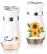 Dorblely Salière et Poivrière Set, 120ml Acier Inoxydable Poivriere, Saliere en Verre, Pots à épices, pour La Maison ou La Cuisine, Épices, Restaurant - Blanc Tournesol