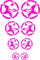 Autoaufkleber Totenschädel Aufkleber Set Motorrad Totenkopf Rund Skull Sticker Motocross 8Schädel (Glanz Pink)