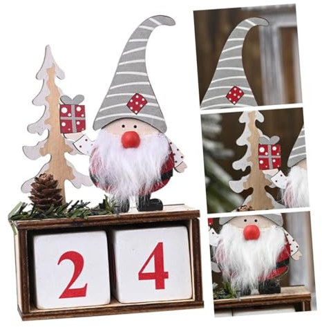 JOINPAYA 1 Stück 2020 Weihnachten hölzerne Kalenderverzierung Weihnachtsdekor aus Holz ältere