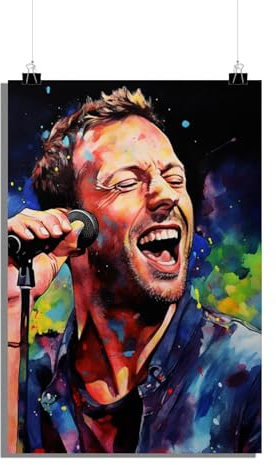 25 Artstreet Chris Martin Poster - Coldplay Frontmann Kunstdruck - Musik Fanartikel - Hochwertiger Poster - Perfekt zum Einrahmen (Size 50x70)