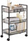 crkmire 3-Tier Metall Rollwagen, Utility Aufbewahrungswagen mit Rädern und Griff Mobile Book Art Snack Windel Baby Badezimmer Trolley Cart für Lehrer, Büro, Krankenpflege Mehr