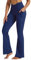 WILLIT Yogahose Damen Flare Leggings Jogginghose Hohe Taille Bootcut Bauchkontrolle Sporthose Büro Stretch Hose Elegante Schlaghose Workout Leggings mit Taschen 31 Navy M