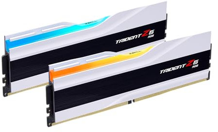 G.SKILL Trident Z5 RGB Series (Intel XMP 3.0) DDR5 RAM 32GB (2x16GB) 6400MT/s CL30-39-39-102 1.40V Desktop Computer Memory UDIMM - Matte White (F5-6400J3039G16GX2-TZ5RW)