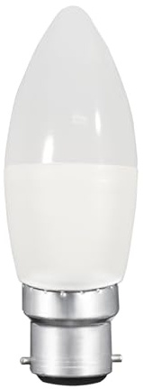 Bright Source Non-Dimmable Opal Frosted LED Candle Bulb, 4.8W, 470lm, B22 Bayonet, 6500K Daylight White