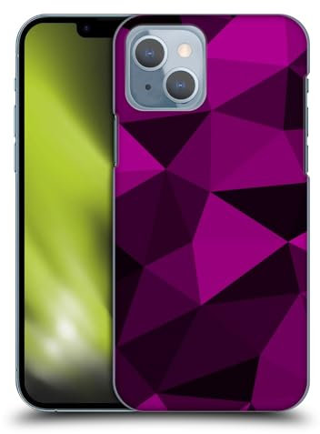 Head Case Designs Offizielle PLdesign Dunkelrosa Und Schwarzes Netz Geometrische Muster Harte Rueckseiten Handyhülle Hülle Huelle kompatibel mit Apple iPhone 14