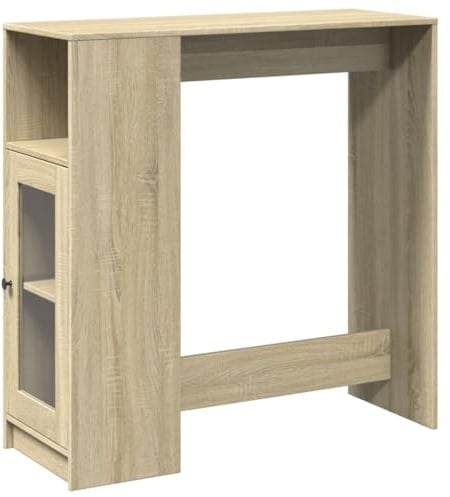 vidaXL Table de Bar avec étagères chêne Sonoma Bois d'ingénierie