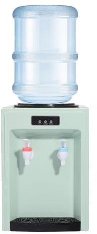 Dispensador de agua caliente y fría AUYART, estilo moderno, negro y verde, 18.9 litros, 550 W, doble caño, calefacción y refrigeración multifuncional