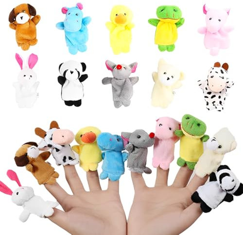 SULIUDAJI 10 Pcs Marionette Da Mano Burattini Da Dito Burattino A Mano In Peluche Burattini A Dito Set Giocattoli Animali Per Baby Bambini