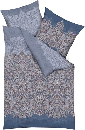 Kaeppel Bettwäsche Indira Kobalt Feinbiber (100% Baumwolle) 2-teilig (1 x 80x80 + 1 x 135x200 cm)