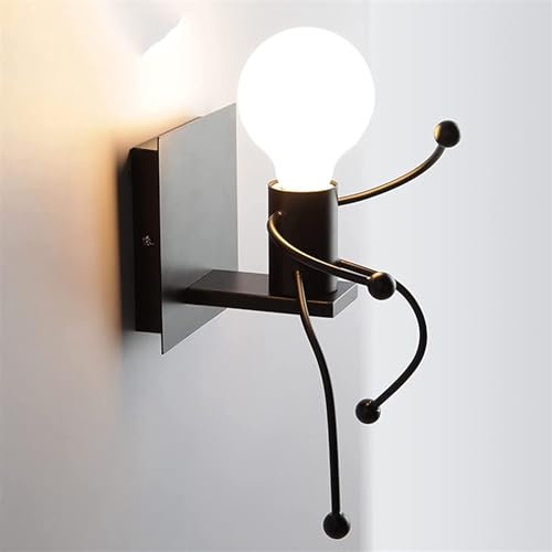 Wall lamps , European wall light Iron Man Shape LED Wall Lamp Single Head Double Head Two Optional - Personality Simple Modern Living Room Bedroom Bedside Lamp Art Villain Corridor Corridor Lamp Doubl