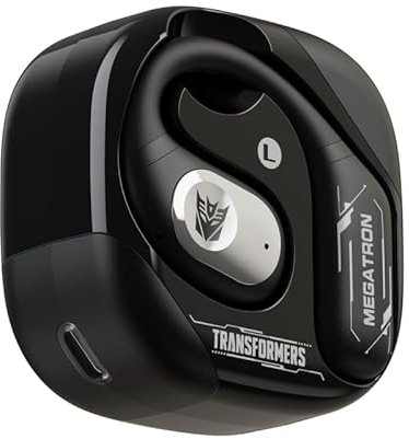 Transformers TF-T18 True Wireless Bluetooth Headphones – Bluetooth 5.4, 5.5H Playback, 90H Standby, USB-C Fast Charging, 119dB Sensitivity, Low Latency, Deep Bass (Black)