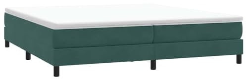 vidaXL Boxspringbett ohne Matratze Dunkelgrün 200x210 cm Samt, Bett, Bettgestell, Doppelbett, Schlafzimmermöbel, Bettrahmen, Samtbett, Polsterbett