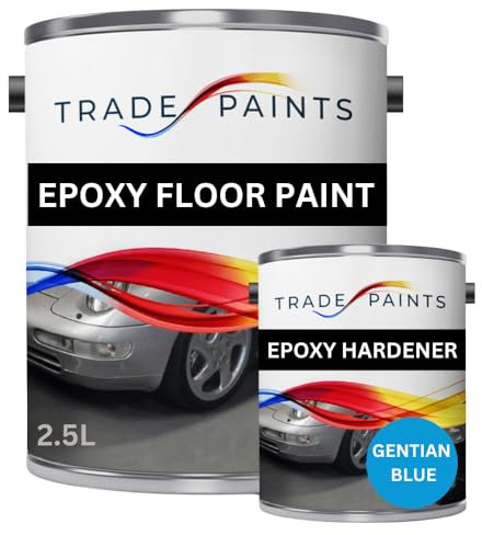 2 Pack Epoxy Garage Concrete Floor Paint - 2.5 Litre (Gentian Blue BS18E53)