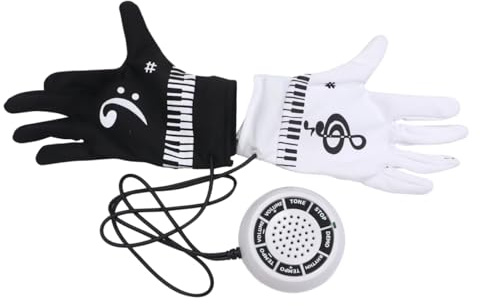 LRXIYODE Piano Handschuhe mit Musikalischen Fingerspitzen Integrierter Lautsprecher und Instrumentenklängen für Musikliebhaber und Einfache Handübungen Am Keyboard