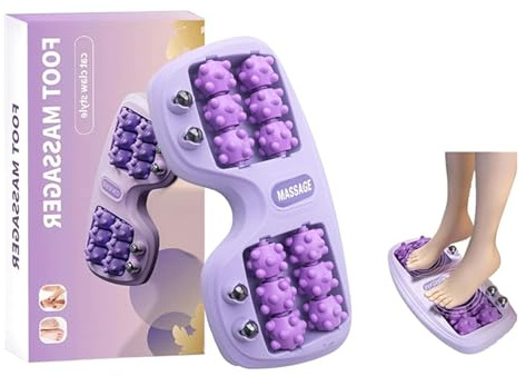 Rouleau De Massage Double Portable Pour Les Pieds,Outil de Réflexologie Pour la Fasciite Plantaire Thérapie d'acupression des Pieds Pour Soulager la Douleur Pour Coureurs et Séniors et Hommes Femmes
