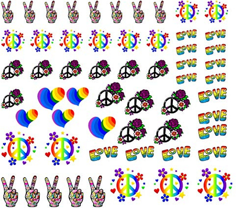 Hippy Groovy Peace Collections (Hippy Peace love Nail art Decals)