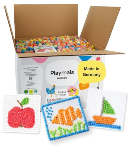 Playmais Eduline Mosaic Refill 12000 | Bastelset | natürliches Spielzeug | inkl. 1 Schwämmchen, 1 Anleitung | vegan, verantwortungsvoll & sicher für Kinder & Umwelt | ab 3 Jahren