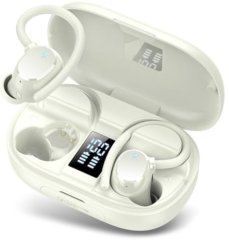 Bluetooth Kopfhörer Sport, 128Std 2026 Kopfhörer Kabellos Bluetooth 5.3, 3D-Stereo Tiefer Bass IP7 Wasserdicht Wireless Headphone, 4 ENC Noise Cancelling Mic Earbud, USB-C in-ear Ohrhörer Joggen Gym