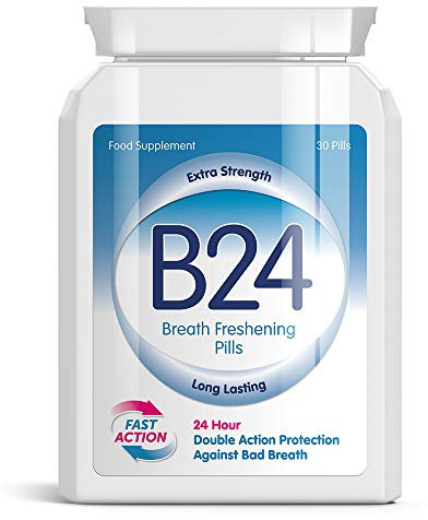 B24 Breath Freshening Capsules - Stop Bad Breath & Halitosis - Peppermint Flavor - 3 Capsules - 24 Hour Protection