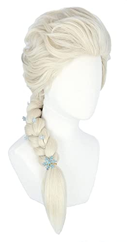 Topcosplay Prinzessin Perücke, Perücke Blond für Damen und Kinder Zöpfe Geflochten Cosplay Perücke für Halloween Kostüm Karneval