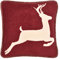 pad - Hirsch - Kissen, Zierkissen, Kissenhülle - 50 x 50 cm - Farbe: Rot - Kuschelweich - ohne Füllung