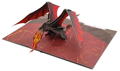 Dragon Fire Fantasy 3D Pop Up Card For Birthday, Graduation, Valentines, Fathers’ Day, Anniversary, Thank You, Get Well, All Occasions