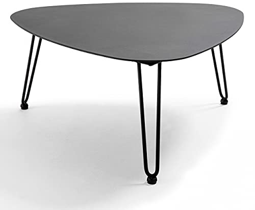 Oviala Couchtisch für den Garten, dreieckig, Aluminium, Schwarz