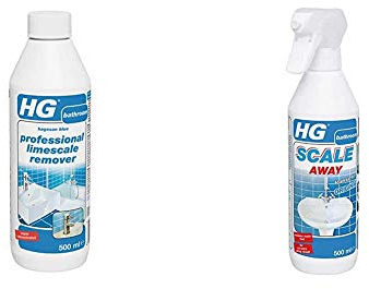 HG Hagesan Blue 500ml Professional Limescale Remover & Professional Scale Away Spray 500ml - Removing Bathroom Limescale - Safe For All Bathroom Materials - Super Concentrated