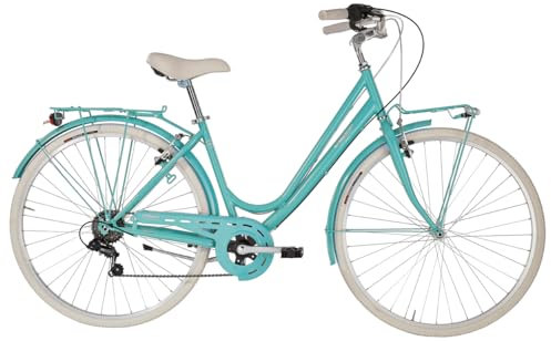 VWPEYY Alpina Bike Sharin - Bicicleta de Ciudad para Mujer, Color Aguamarina, 28