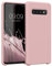 kwmobile Hülle kompatibel mit Samsung Galaxy S10 Hülle - Silikon Handy Case - Handyhülle weiche Oberfläche - kabelloses Laden - Vintage Pink