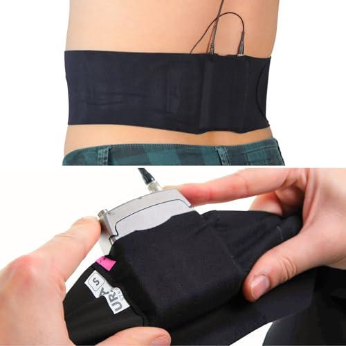 URSA Taillengürtel, ultradünn, atmungsaktiv, dehnbar, passend für die meisten Sender/Empfänger (Schwarz, XL, große Tasche)
