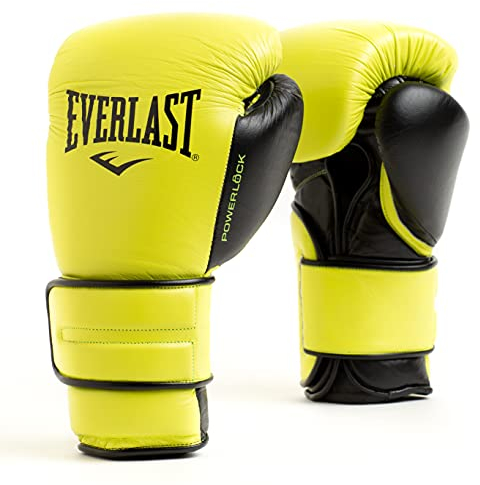 Everlast Powerlock2 Pro Hook & Loop Leather Boxing Training Gloves