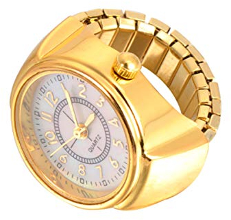 ibasenice Reloj de Anillo de Reloj de Digital: Redondo Digital para Mujer para Hombre/de Anillo de Cuarzo Brillante con Correa Ajustable/Adecuado para El Trabajo