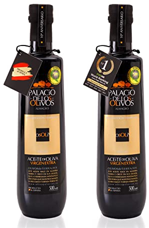 Palacio de Los Olivos - Olio extravergine d'oliva Picual Gourmet - Spremuto a freddo, raccolto precoce - Confezione da 2 bottiglie da 500ml