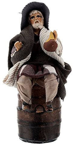 Holyart Betrunkener mit Mann auf Fass Neapolitanische Krippe aus Terrakotta, 8 cm