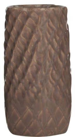 INNA-Glas Vase Davine aus Keramik, Maserung, Terracotta, 20cm, Ø11cm - Blumenvase