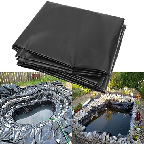 NEFSO Rubber Pond Liner 5m X 4m Black Leather HDPE Impermeable Reinforcement Raised Pond for Gardens, Ponds, Fountains Pond Underlay Liner (Color : Black, Size : 1.5x4m) (Black 9x20m)