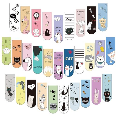 Lesezeichen, 30 Stück Magnetische Lesezeichen, Lesezeichen Kinder, Lesezeichen Magnetisch, Bookmark, Magnet Lesezeichen, Magnetische Lesezeichen Lesezubehör für Studenten Lehrer Schule Zuhause Büro