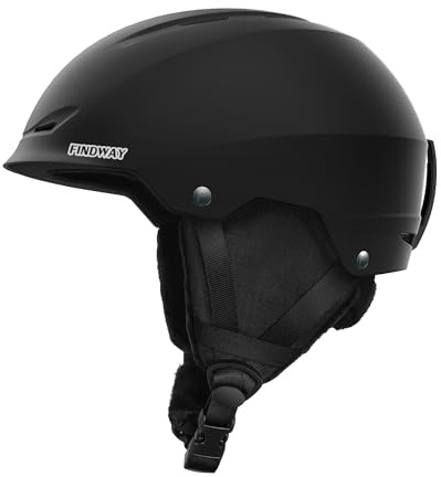 Findway Skihelm für Herren Damen,Unisex Schneesporthelm für Skifahren/Snowboard mit Belüftungssystem,Snowboardhelm für Erwachsener & Jugend,Schwarz