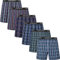 JupiterSecret Boxer Uomo Cotone 100% Morbidi e Traspiranti Mutande Uomo a Quadri Intrecciata Boxer Americani Uomo 6 Pezzi con Vita Scoperta, L
