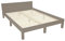 RAGABA DABI Bett B 140cm x L 200 cm | Buchenholzbeine + laminierter MDF-Plattenrahmen, Lattenrost enthalten| Beigegrau