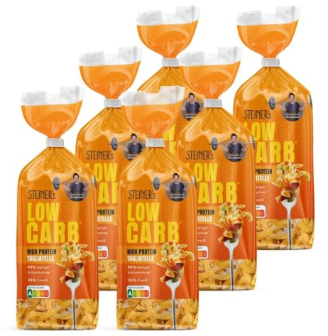 STEINER´s Low Carb Tagliatelle (6x250g) | 99% weniger Kohlenhydrate | 26g Protein, 57g Ballaststoffe pro 100g