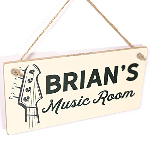 Personalised Music Room Sign - Custom Wording Bass Guitar Bedroom Door Plaque for bassist