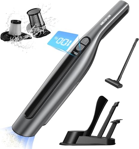 NEXPOW Handstaubsauger Auto, 18000PA Autostaubsauger, Tragbarer Autostaubsauger mit 2 starken Saugmodi, Kompakter Akku Staubsauger mit Doppelfilter, Mini Staubsauger Kabellos für Haus, Haustier, Auto