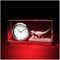 GLASFOTO.COM, TRex - Uhr, Glas eckig 95 x 50 x 35 mm, Kristallglas 3D Innengravur in Premiumqualität