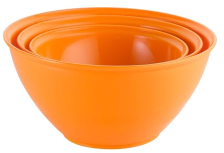 URBN-CHEF Durable Plastic Colourful Kitchen Mixing Salad Bowls Microwave & Dishwasher Safe (Orange, 2.2L)