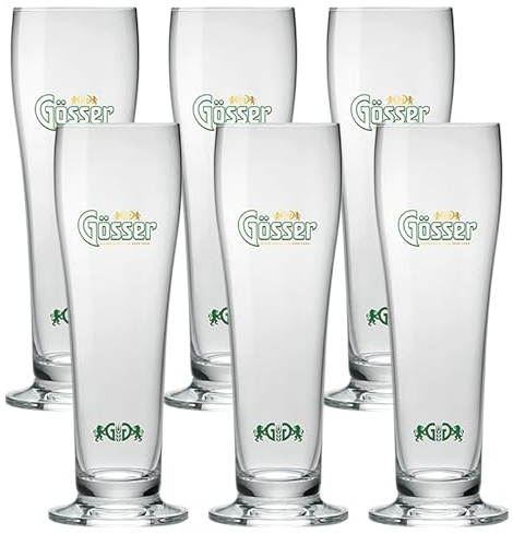 Gösser | 6 x 300ml Original Glas Adula | Perfekter Trinkgenuss | Verkostungsbierglas | Geschenk für Männer und Frauen